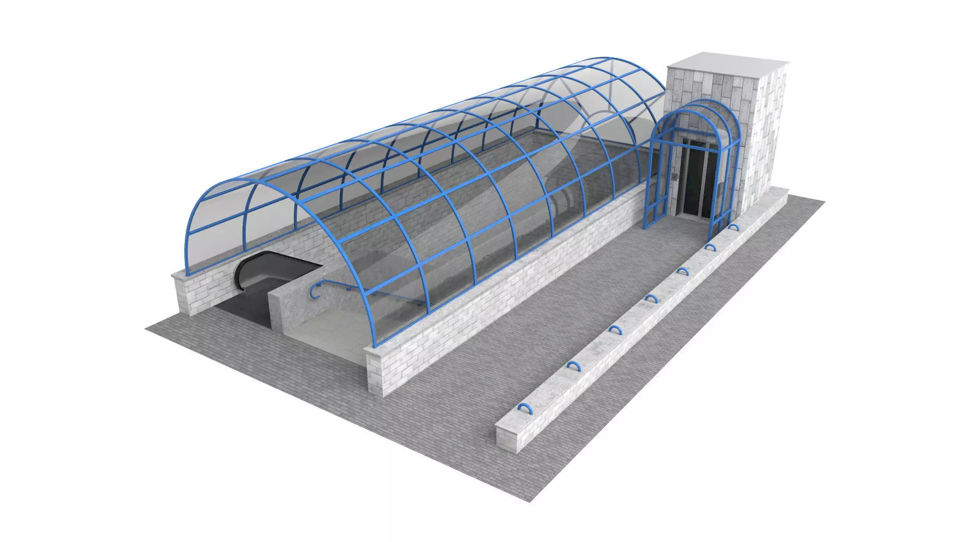 Subway Entrance 3D model 3D model