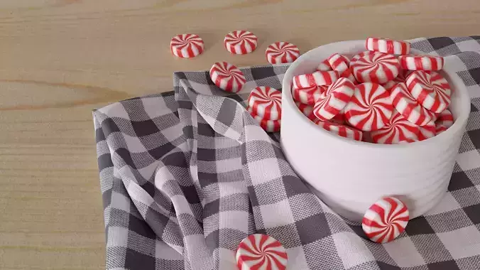 Christmas candy low and high poly