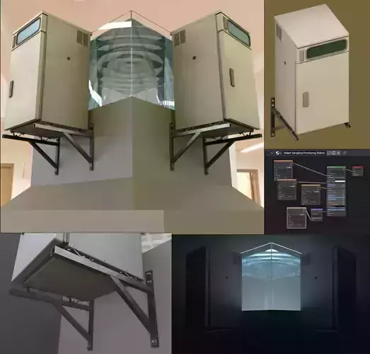 Water Sampling Monitoring Station Remastered Low-poly 3D model