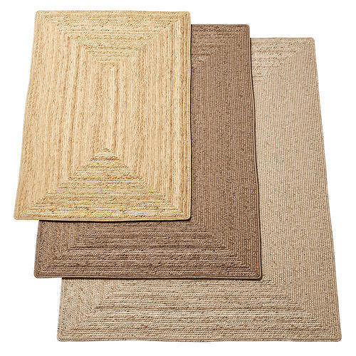 Natural Braided Jute Rug set 8 in one 3D model
