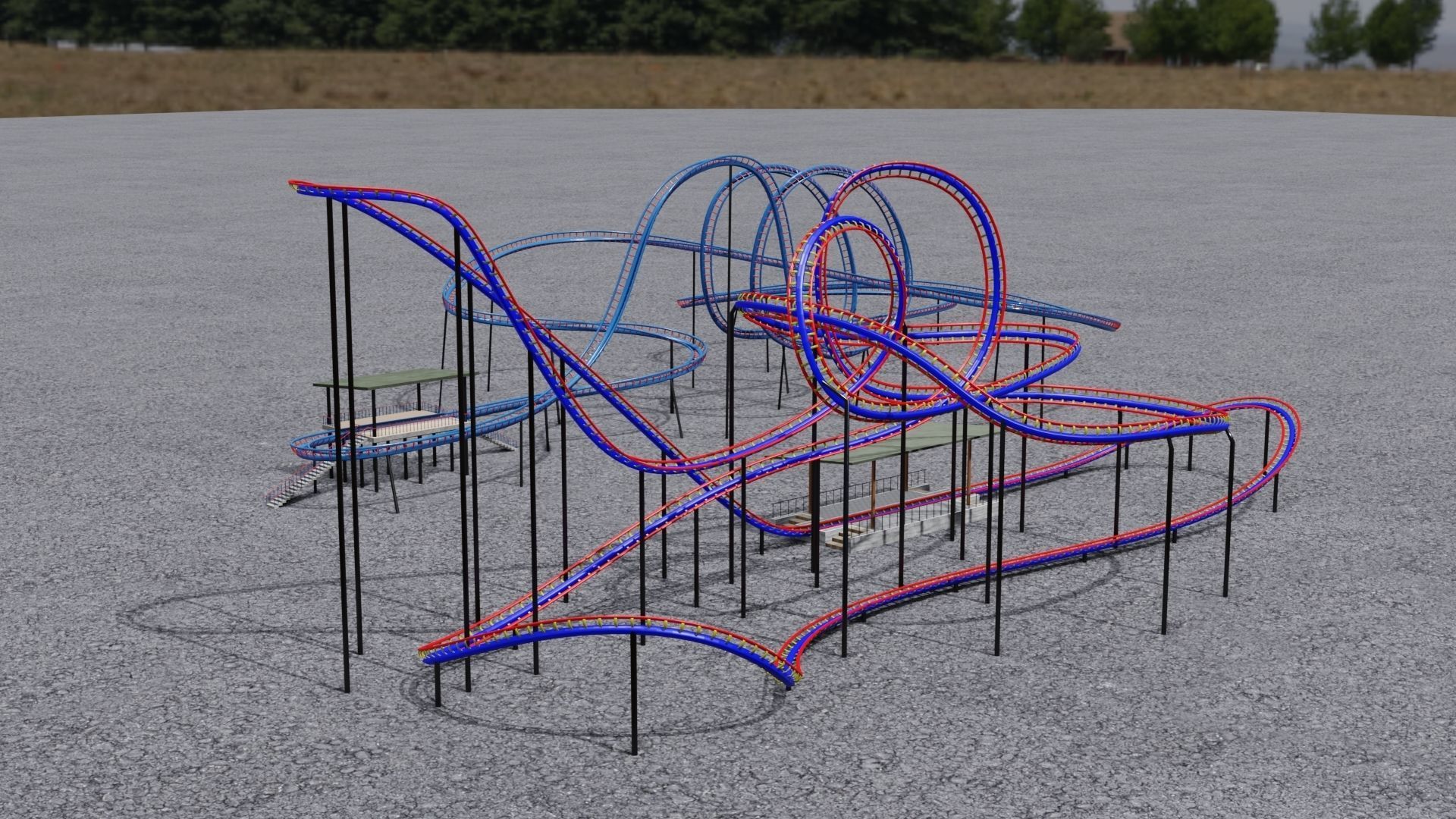 TWO Rollercoaster 3D Model Collection_3