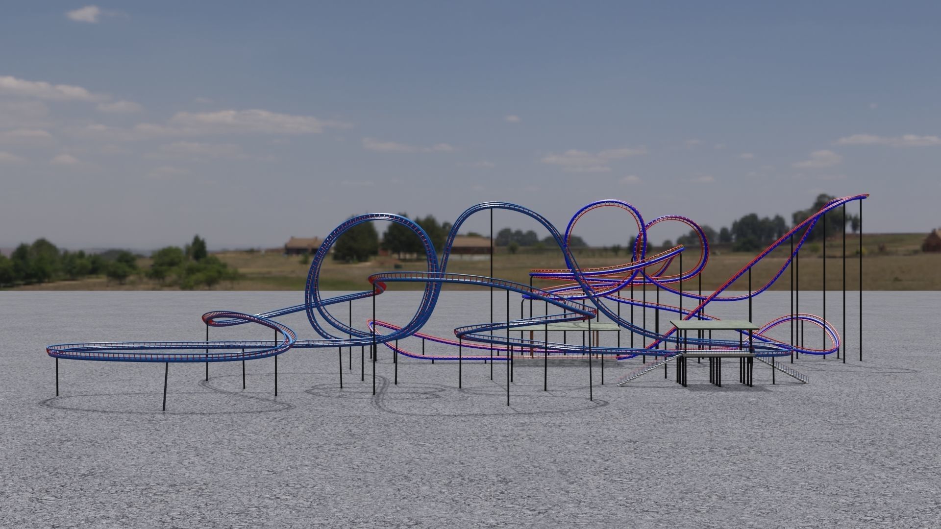 TWO Rollercoaster 3D Model Collection_2