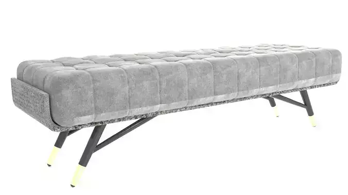 Adept Performance  Velvet Bench  in Gray  3D model