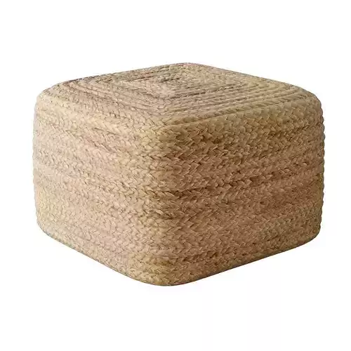Braided Jute pouf square