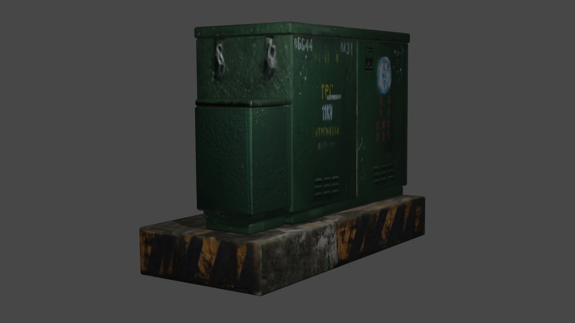 Electrical Distribution Cabinet low-poly 3d model 3D model_2