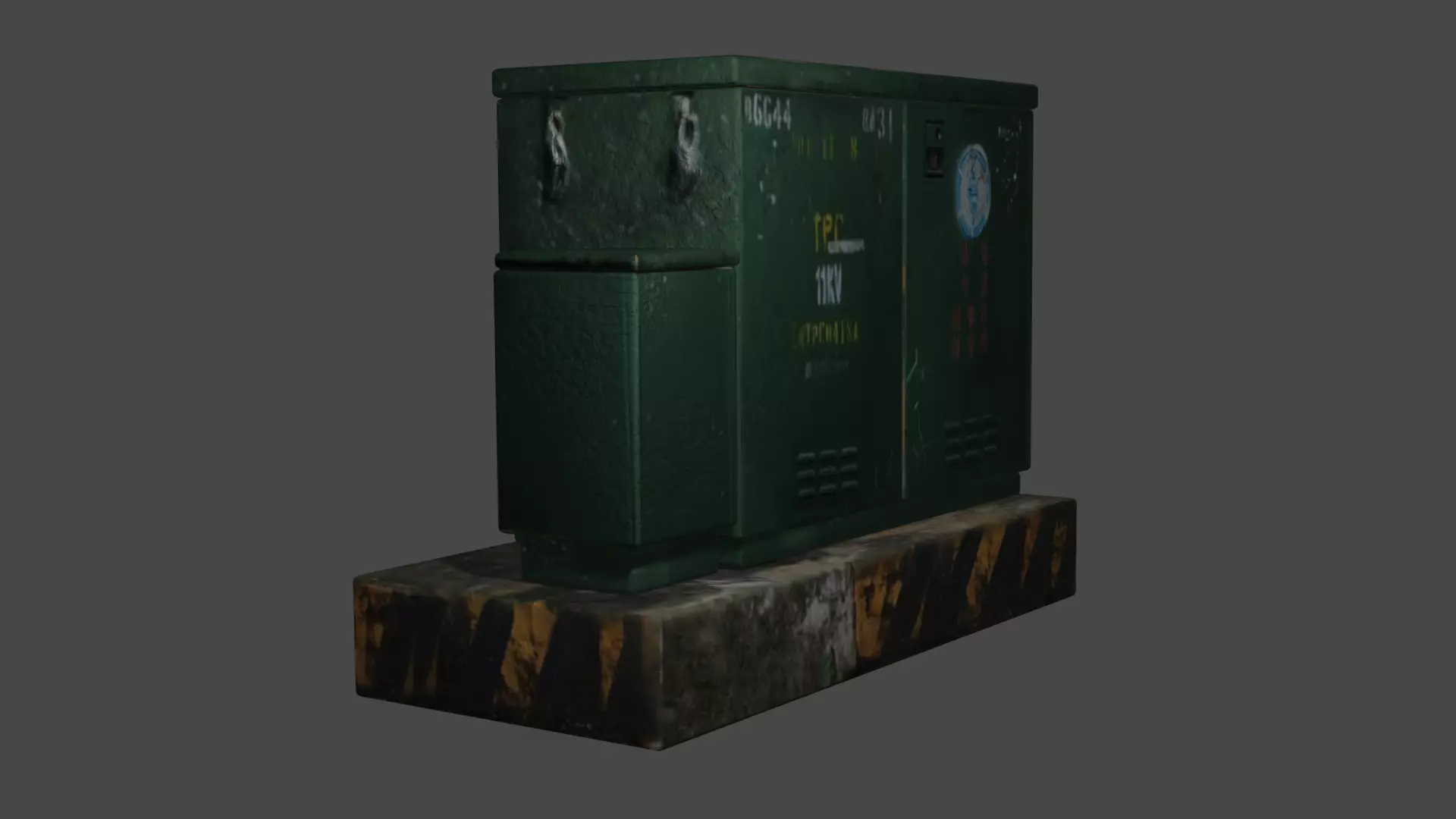 Electrical Distribution Cabinet low-poly 3d model 3D model_0