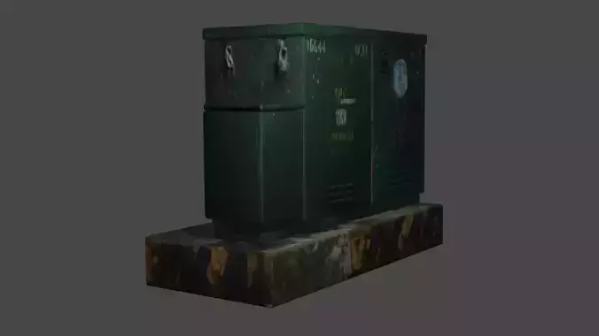 Electrical Distribution Cabinet low-poly 3d model 3D model