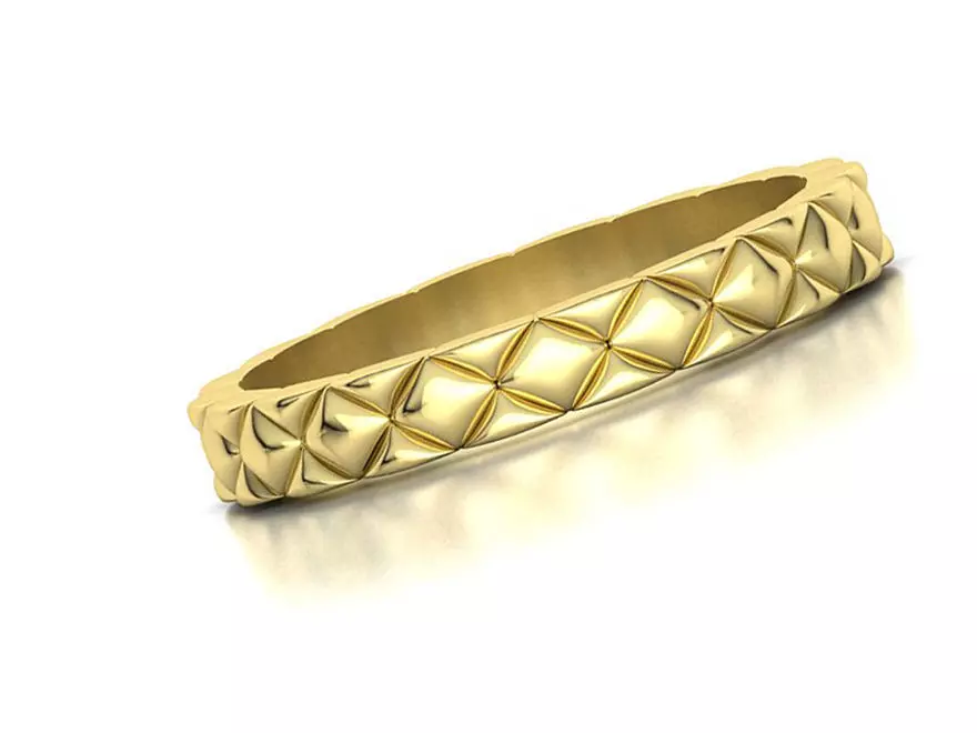 Wedding Band Geometrical Ring Own Design Stackable Band 3D print model
