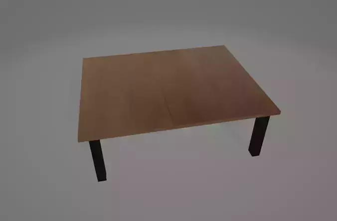 Low Poly Table wooden with legs