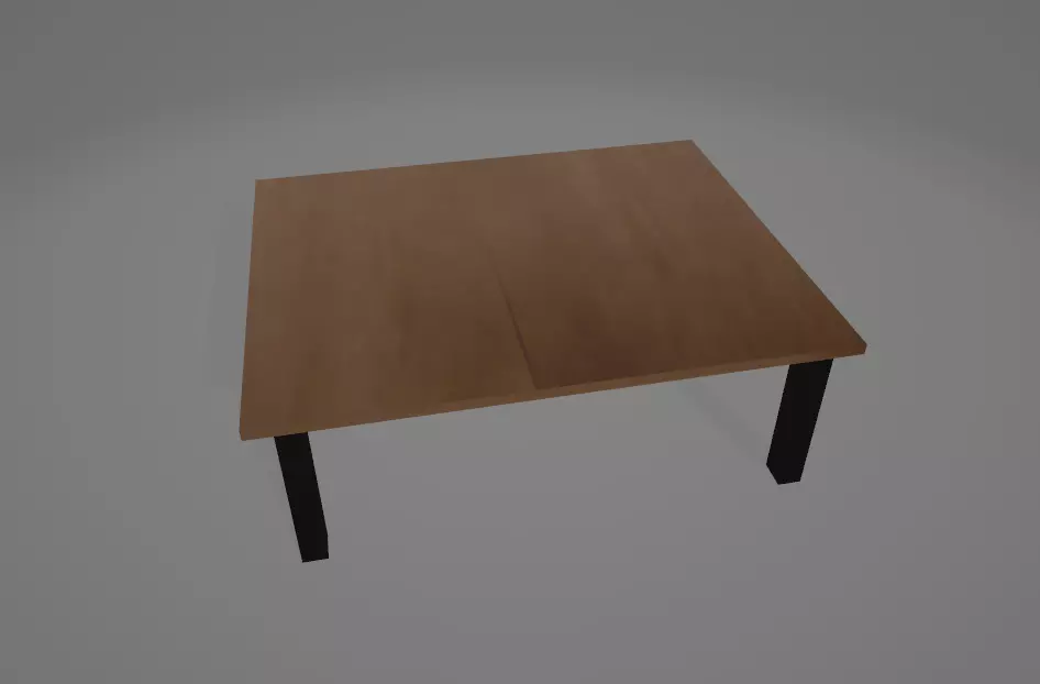 Low Poly Table wooden with legs Free low-poly 3D model_0