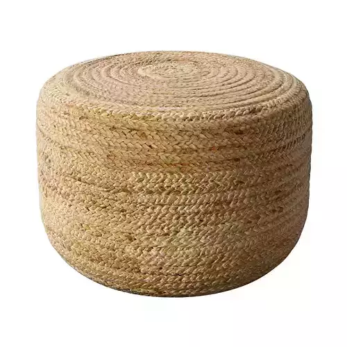 Braided Jute pouf round 