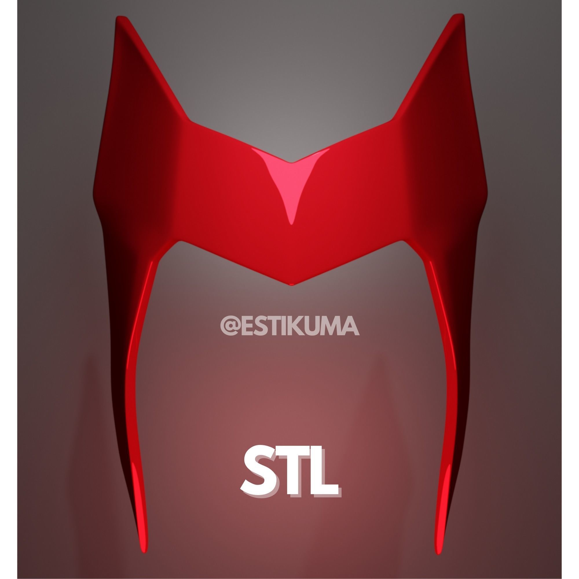 Scarlet Witch Comic Headpiece 3D File 3D print model_8