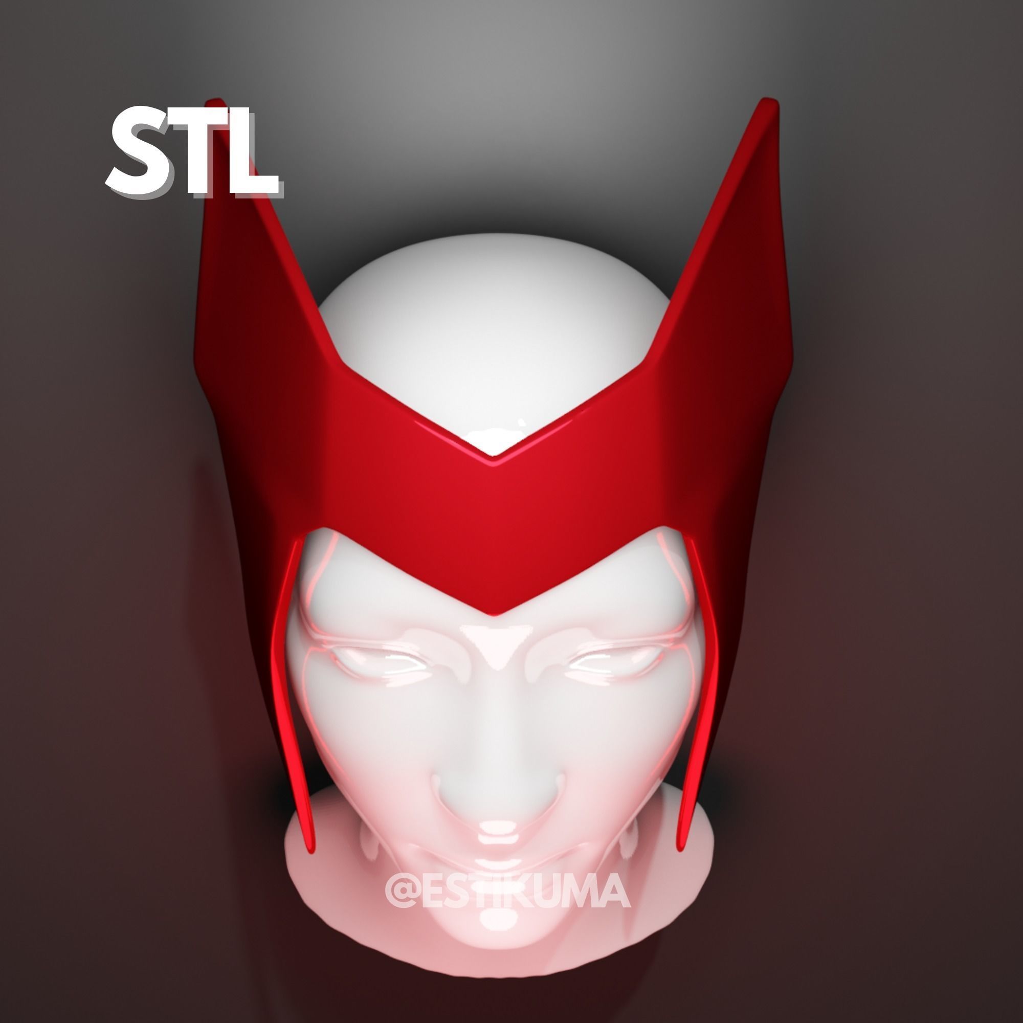 Scarlet Witch Comic Headpiece 3D File 3D print model_2