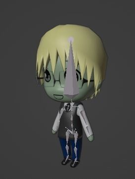 Chibi Model STUDENT MALE with Human Meta Rig Low-poly 3D model_13