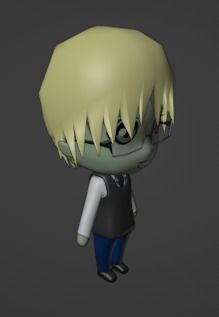 Chibi Model STUDENT MALE with Human Meta Rig Low-poly 3D model_10