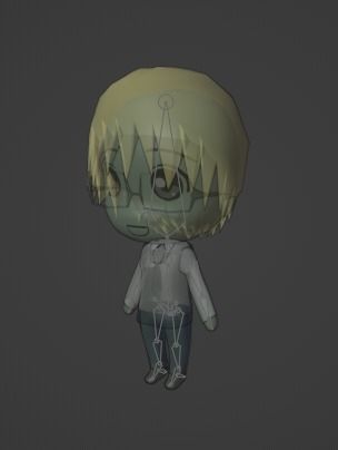 Chibi Model STUDENT MALE with Human Meta Rig Low-poly 3D model_14