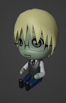 Chibi Model STUDENT MALE with Human Meta Rig Low-poly 3D model_9