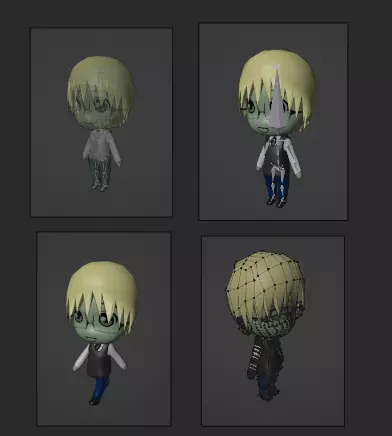 Chibi Model STUDENT MALE with Human Meta Rig Low-poly 3D model_0