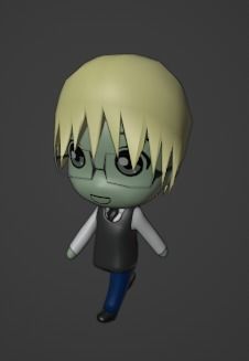 Chibi Model STUDENT MALE with Human Meta Rig Low-poly 3D model_1