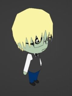 Chibi Model STUDENT MALE with Human Meta Rig Low-poly 3D model_12