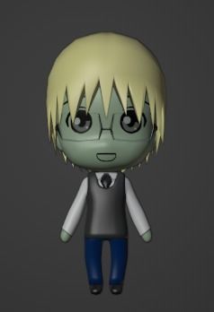 Chibi Model STUDENT MALE with Human Meta Rig Low-poly 3D model_16