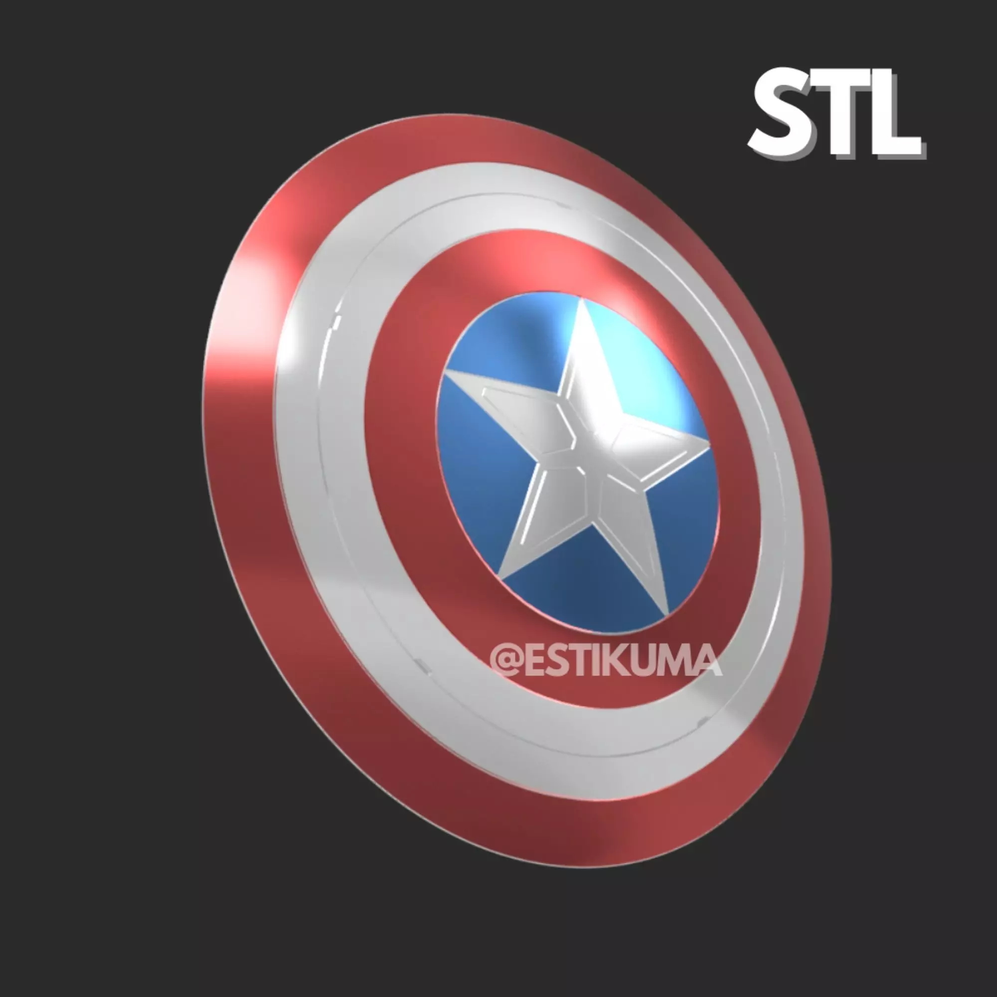 Captain America Shield STL 3D Files 3D print model_0