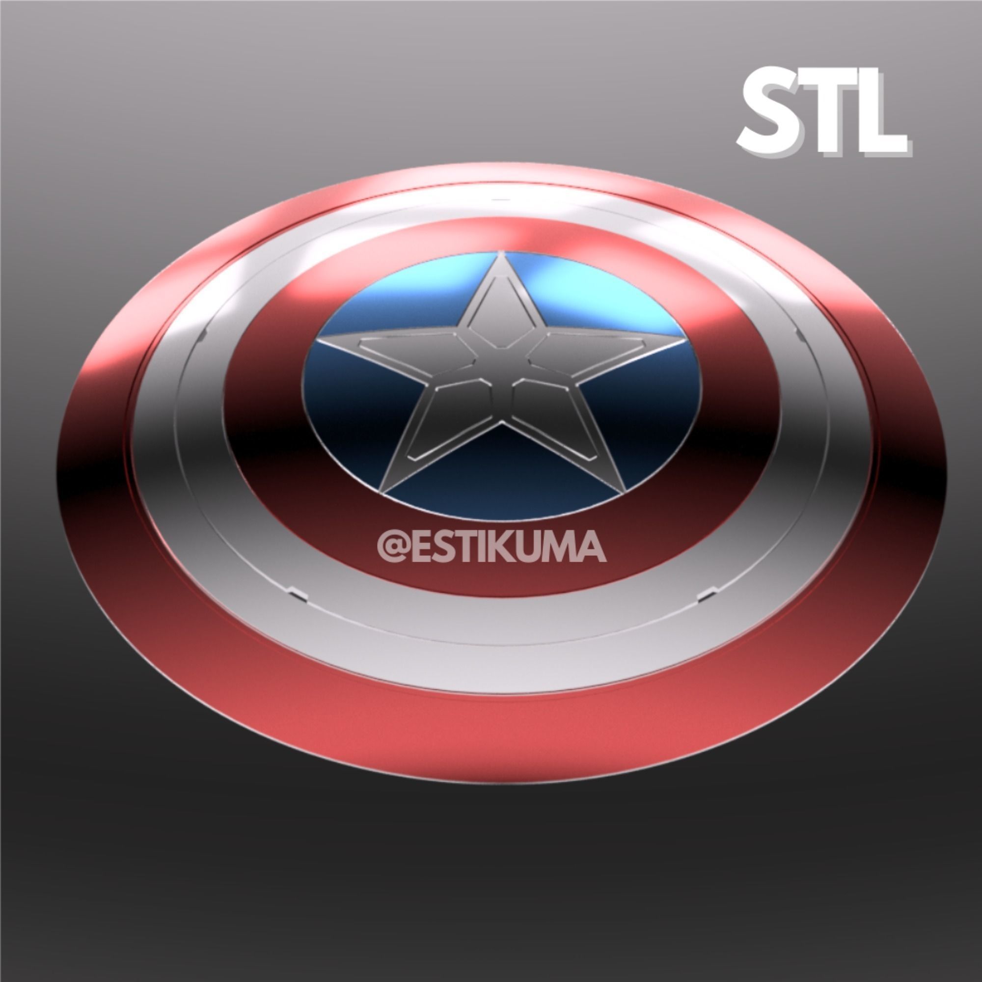 Captain America Shield STL 3D Files 3D print model_1
