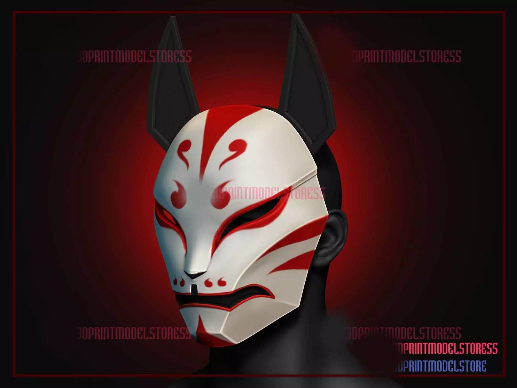 ARAGAMI 2 MASK - KITSUNE MASK FOR COSPLAY - HALLOWEEN COSTUME 3D print model_0