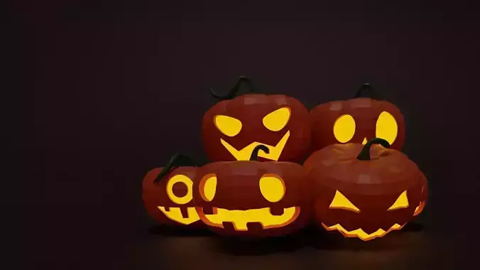 Halloween glow pumpkins set