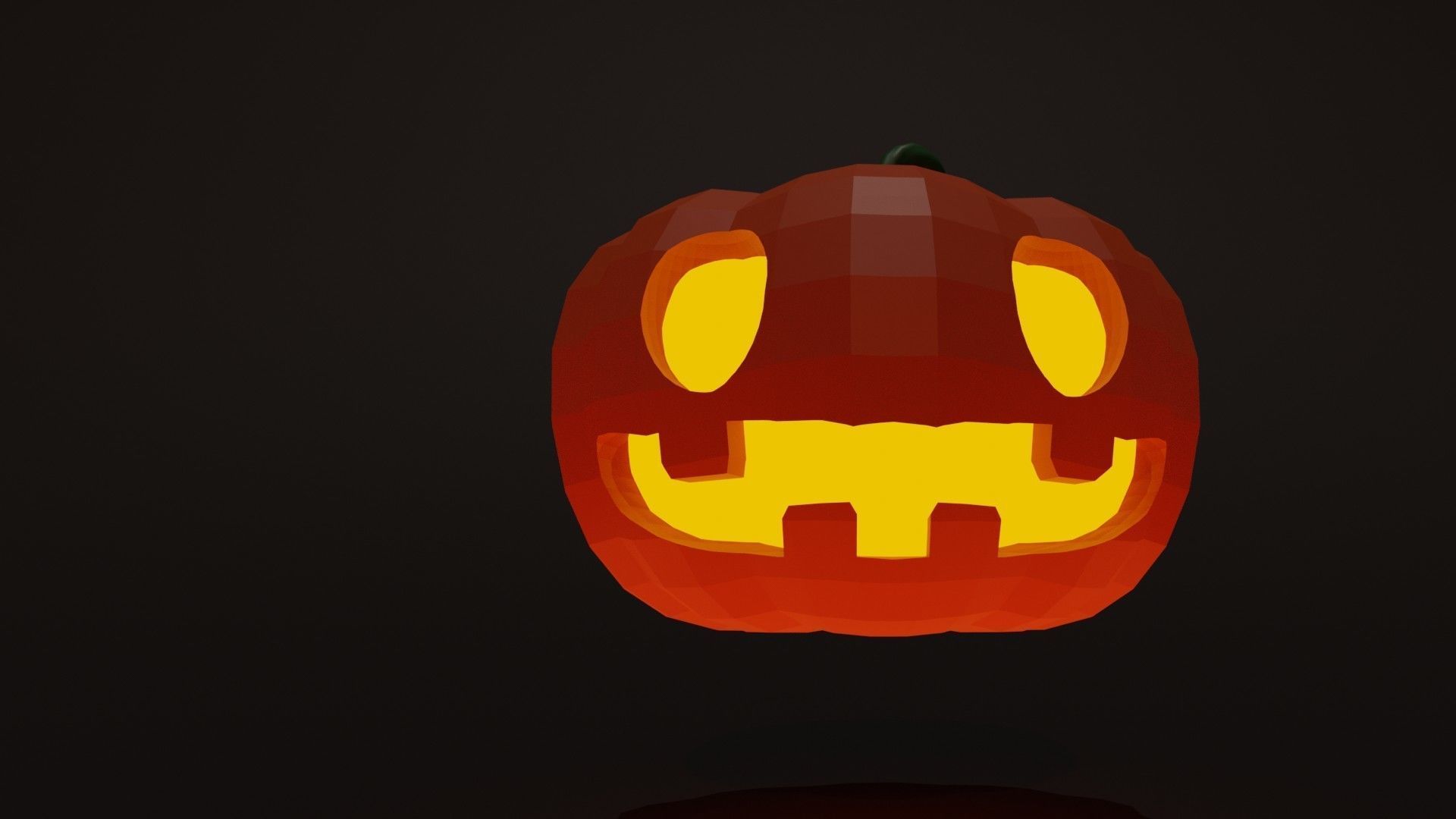Halloween glow pumpkins set 3D model_3