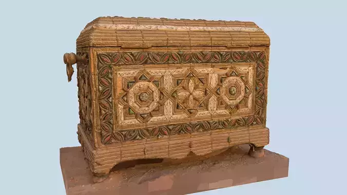 Antique medieval chest 3D model
