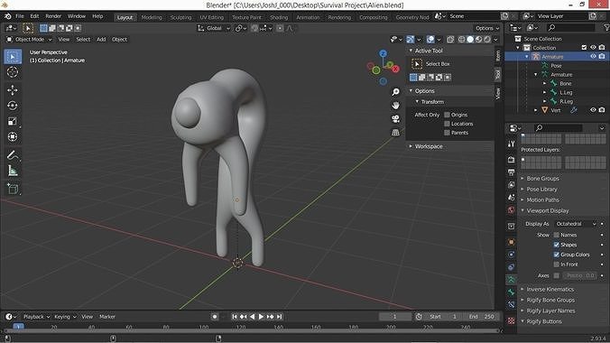 Alien Dude Free low-poly 3D model