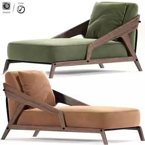 Black Tie Frise Fabric And Walnut Day Bed