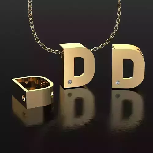 Alphabet D Pendant  3D print model
