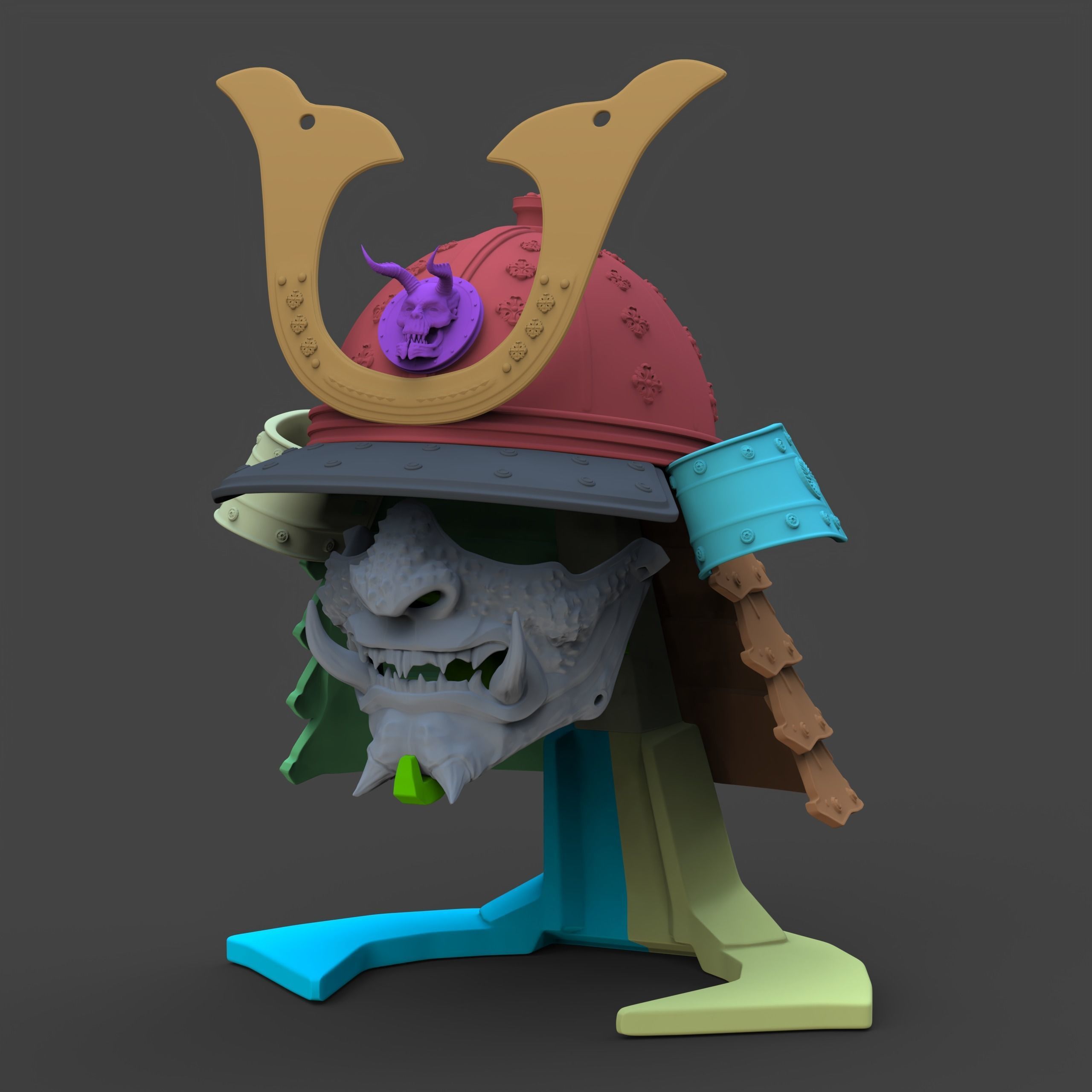 Kabuto I - samurai helmet 3D print model_3