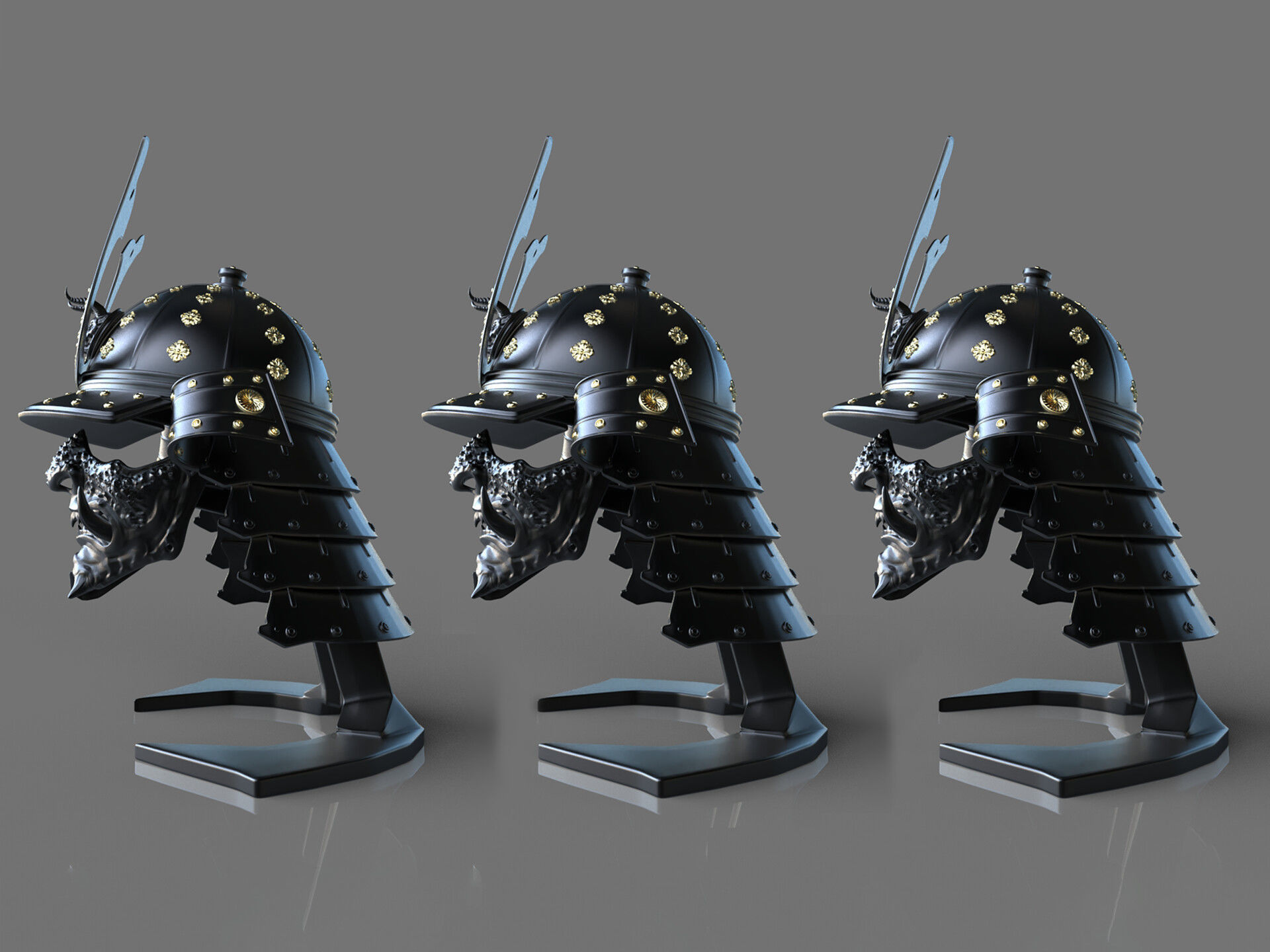 Kabuto I - samurai helmet 3D print model_12