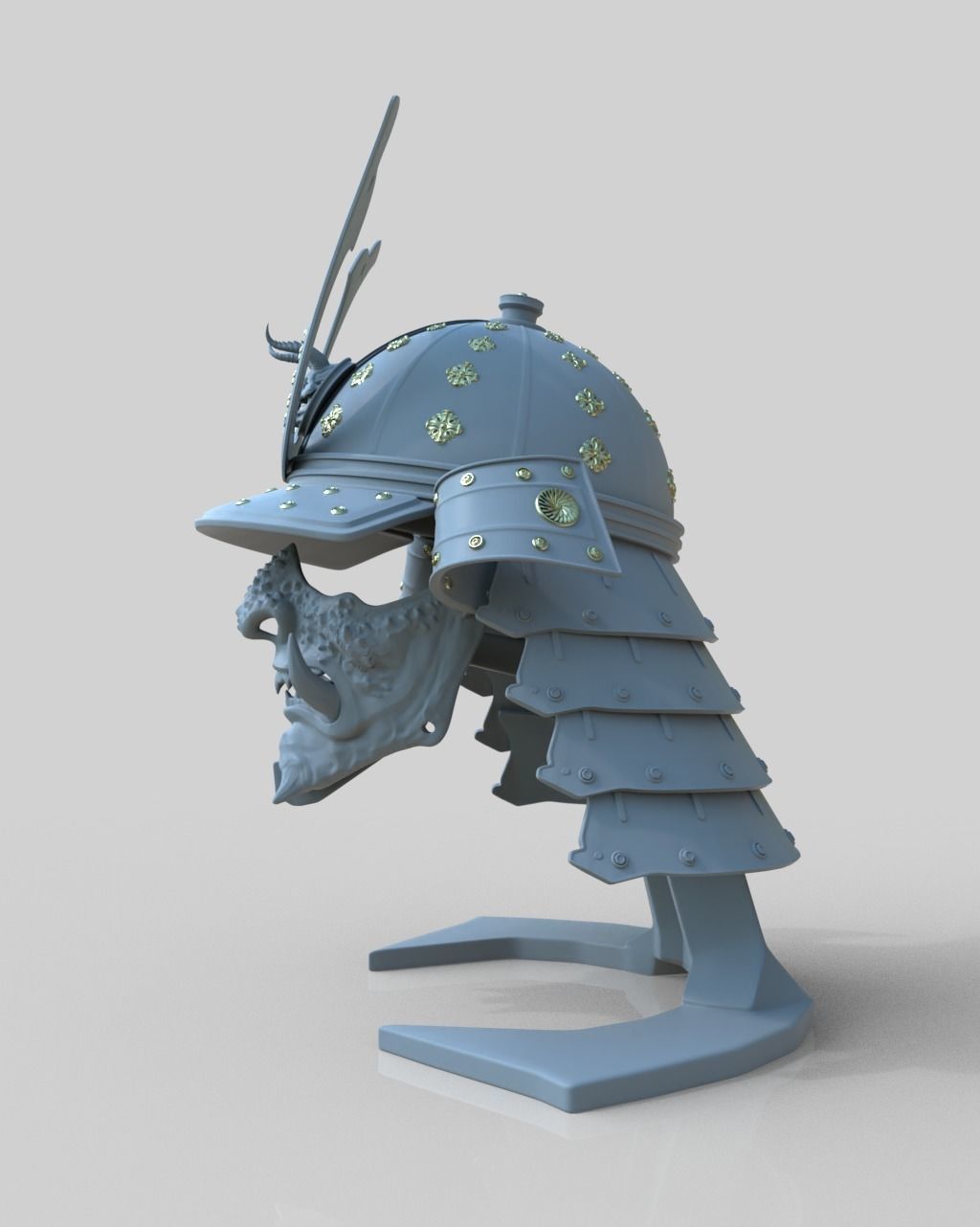 Kabuto I - samurai helmet 3D print model_6