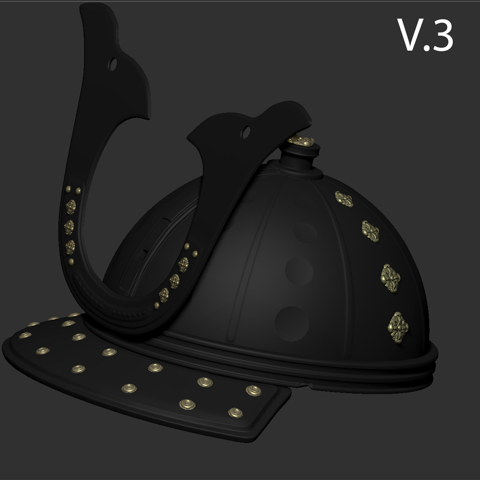 Kabuto I - samurai helmet 3D print model_25