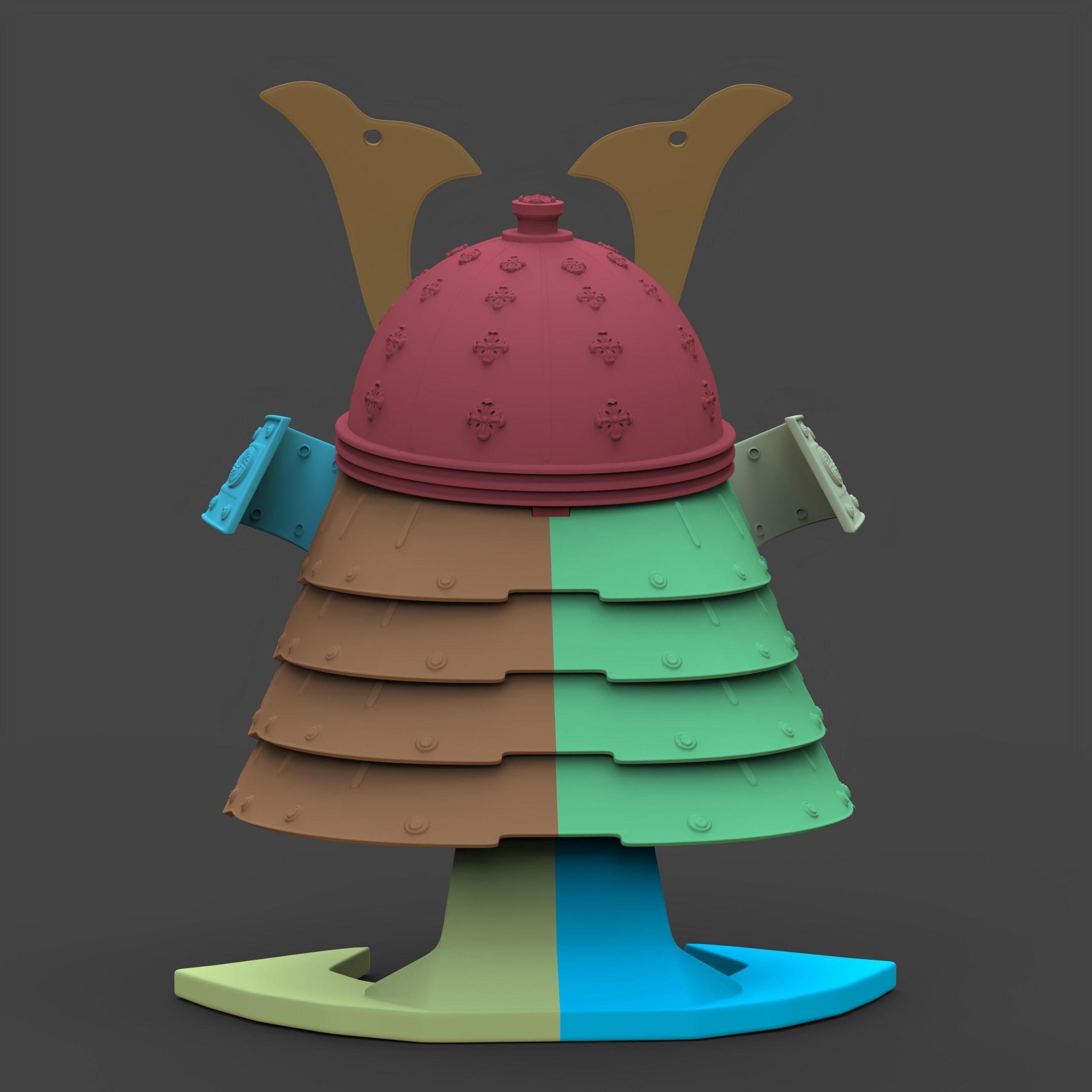 Kabuto I - samurai helmet 3D print model_2
