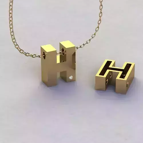 Alphabet H Pendant  3D print model
