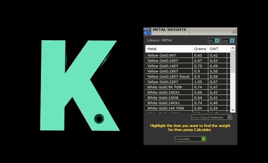  Alphabet K Pendant  3D print model_3