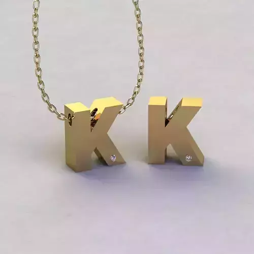  Alphabet K Pendant  3D print model