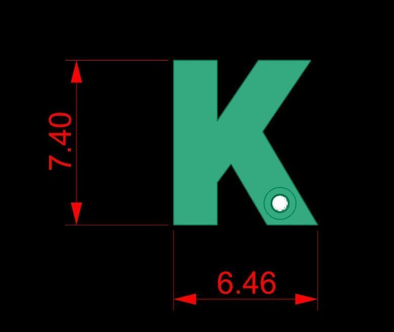  Alphabet K Pendant  3D print model_2