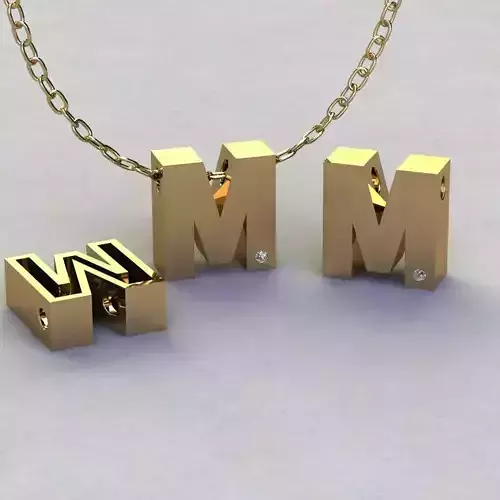 Alphabet M Pendant  3D print model