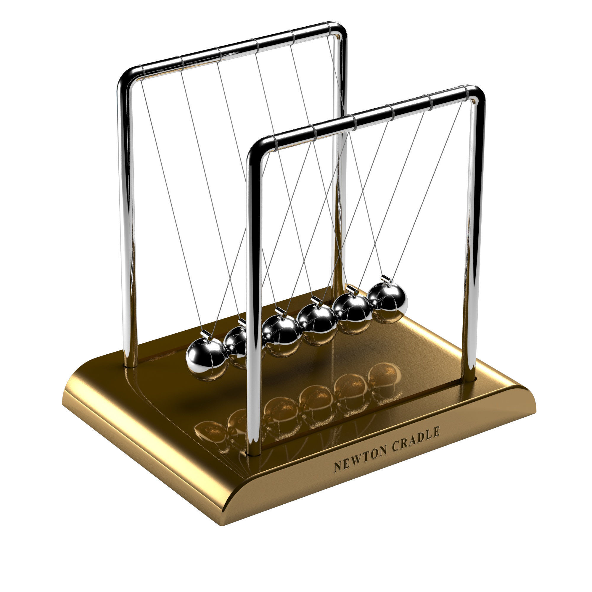 NewtonCradle02 cylindrical balancing pendulum 3D model_3