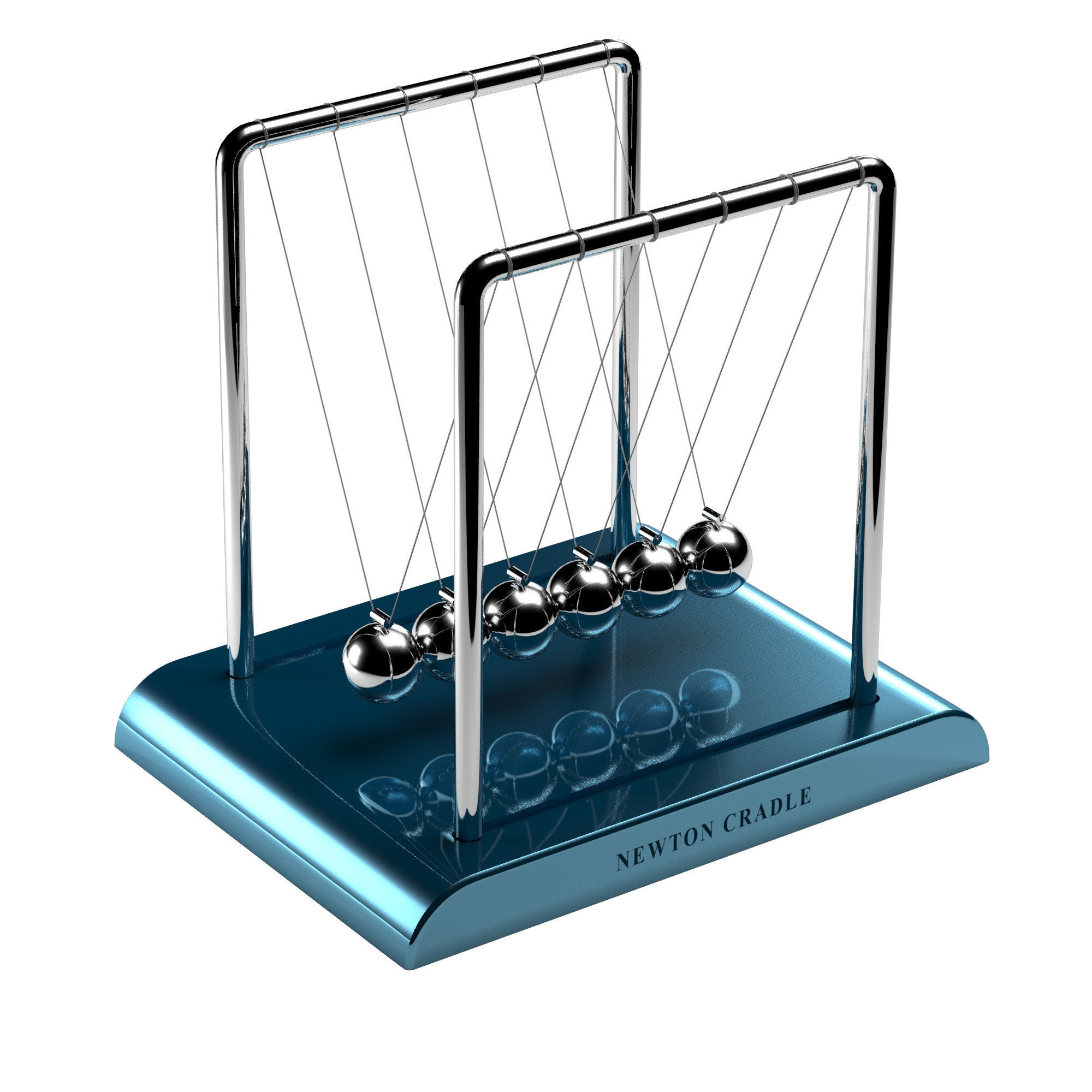 NewtonCradle02 cylindrical balancing pendulum 3D model_1