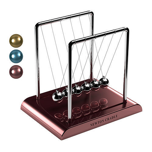 NewtonCradle02 cylindrical balancing pendulum 3D model