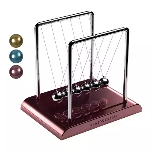 NewtonCradle02 cylindrical balancing pendulum 3D model