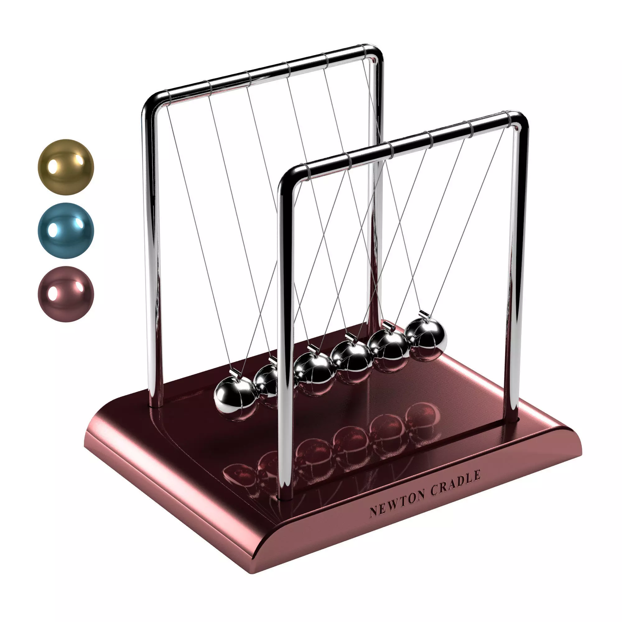 NewtonCradle02 cylindrical balancing pendulum 3D model_0