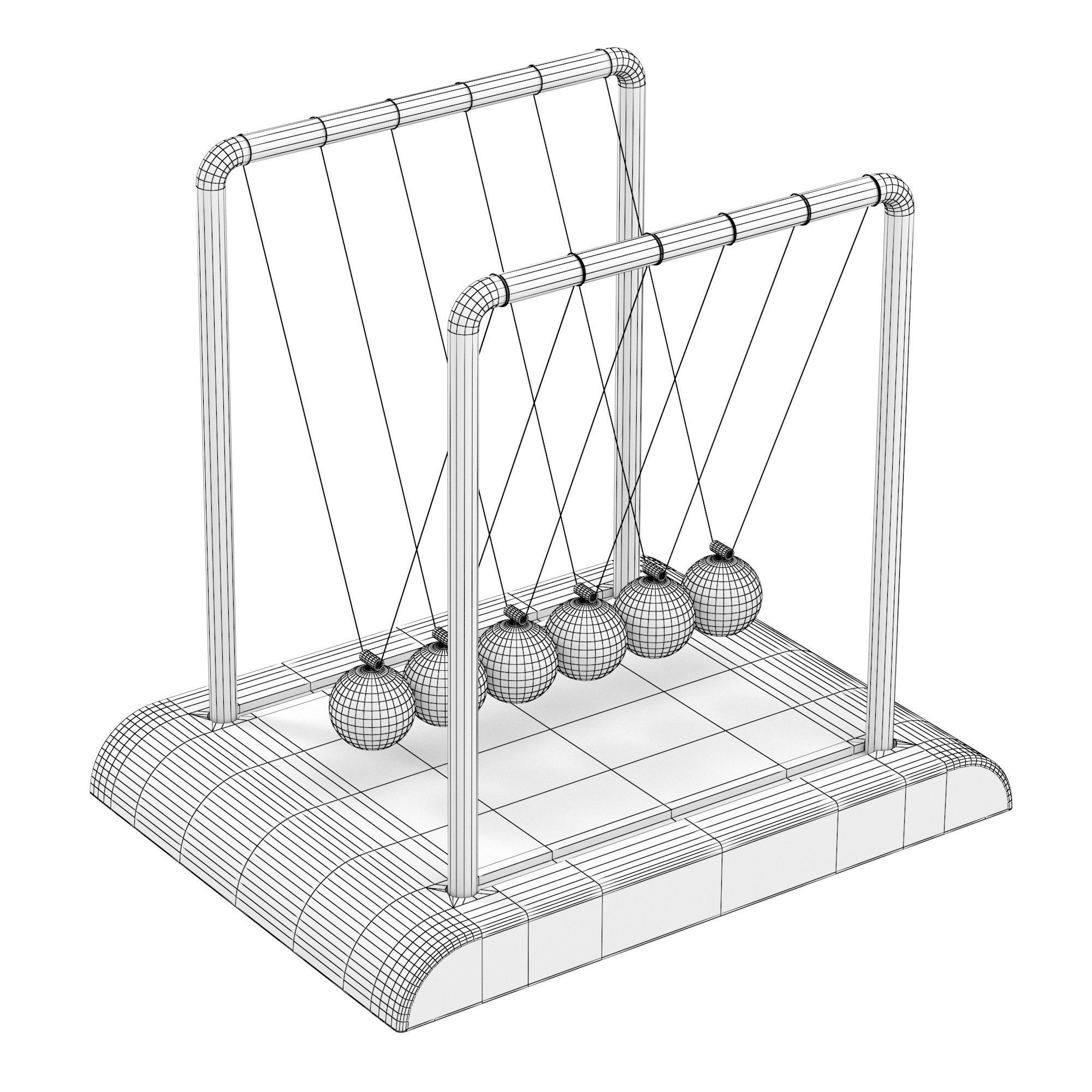 NewtonCradle02 cylindrical balancing pendulum 3D model_6